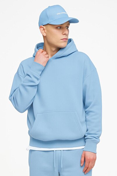 BENROMA سترة رياضية بقلنسوة للجنسين مصنوعة من القطن الممشط بثلاث خيوط