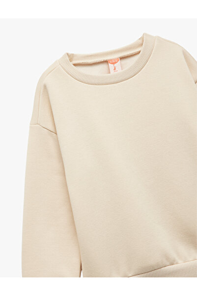 Koton Şardonlu Uzun Kollu Basic Bisiklet Yaka Sweatshirt