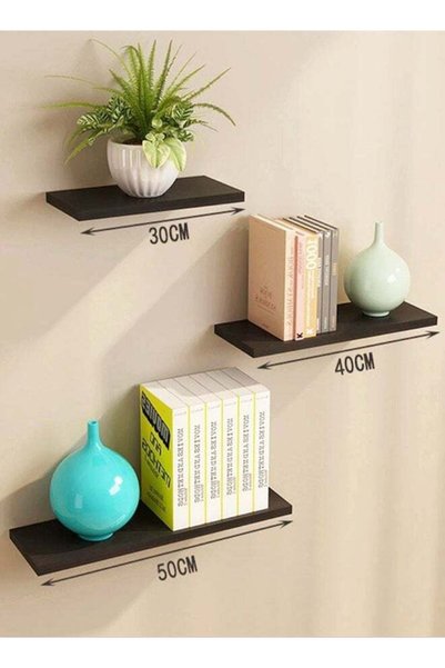 Generic 3-Piece Book Shelves Set Black
