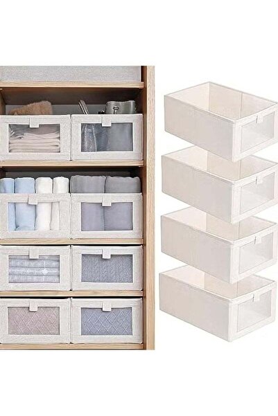 Generic 4 Pieces Foldable Fabric Clothing Storage Box with Steel Frame | Mode...