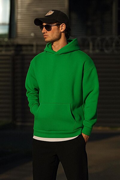 E-ROMA سترة رياضية بقلنسوة للجنسين مصنوعة من القطن الممشط بثلاث خيوط