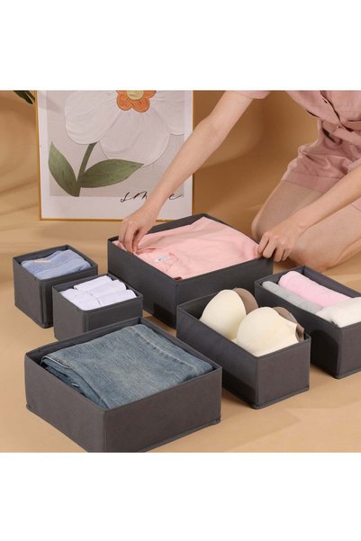 Generic Set of 6 Drawer Organiser Divider Foldable Storage Bins for Socks Tie...