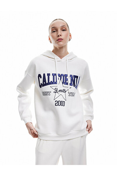 Koton Ecru Women's Sweatshirt 6Wal10165Ik