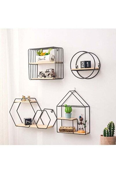 Generic 4-piece creative wall-mounted storage rack, shelf, ornaments, suitabl...