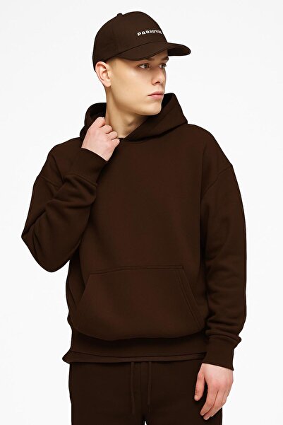 DM DOLCE MORE سترة رياضية بقلنسوة للجنسين مصنوعة من القطن الممشط بثلاث خيوط