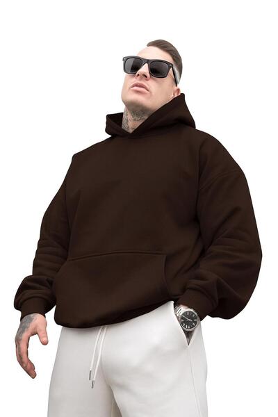 BENROMA سترة رياضية بقلنسوة للجنسين مصنوعة من القطن الممشط بثلاث خيوط