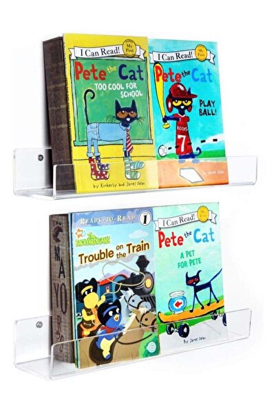 Generic Acrylic Invisible Floating Bookshelf 16inch 2 Pack,Kids Clear Wall Bo...