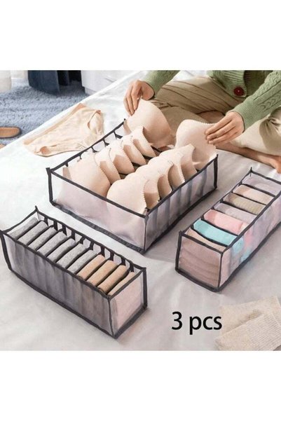 Generic 3PCS Foldable Underwear Drawer Organizer for Closet – 6/7/11 Grid Clo...