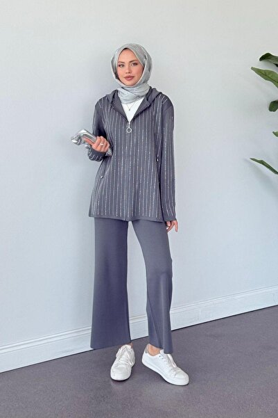 Hazamoda طقم بنطلون إيروس ستون باللون الرمادي