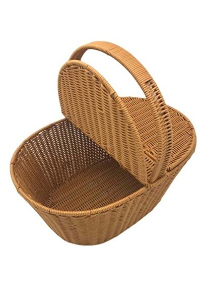 Generic FFD Handmade Natural Wicker Picnic Basket – Durable & Spacious | Ligh...