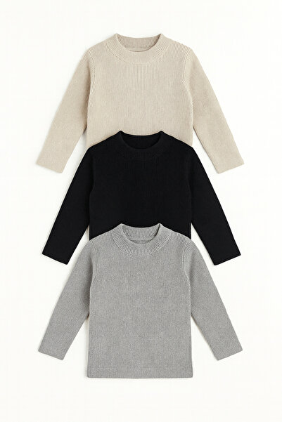 mini kanka طقم كنزة تريكو رقيق للأولاد من عمر 3 إلى 16 عامًا - موديل أساسي مر...