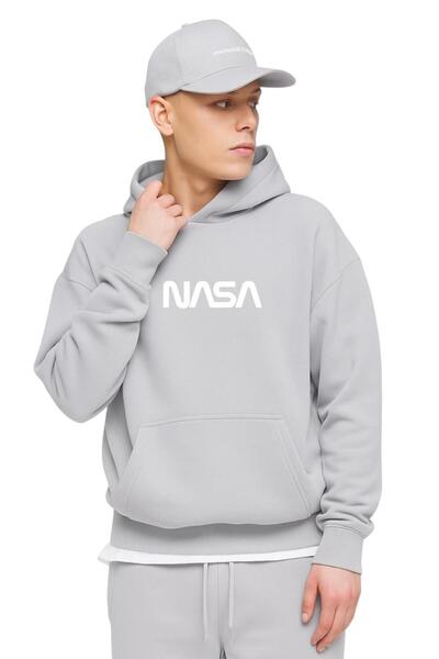 DM DOLCE MORE سترة رياضية مطبوعة بتصميم ناسا من القطن الممشط بثلاث خيوط