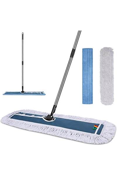 Mastermop MASTERTOP Large Floor Mop, 105 cm Wide, Flat Mop, Cotton Microfibre Mop with 2 Mop Pads, Professiona