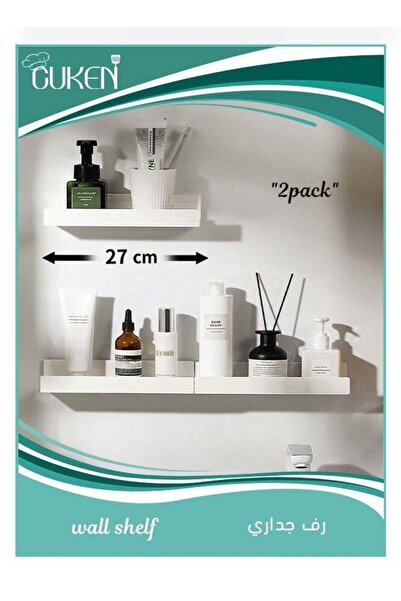 Generic 2-Pack H-Shaped Floating Shelves, Adhesive Wall Mount No Drill Decora...