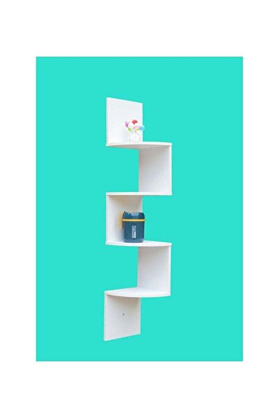 Generic Feelings 4-Tier Corner Floating Wall Shelf, 19.8 x 19.8 x 102.8cm – S...