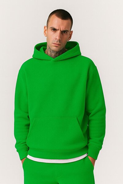 DM DOLCE MORE سترة رياضية بقلنسوة للجنسين مصنوعة من القطن الممشط بثلاث خيوط