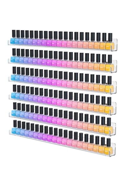 Generic 24 Inches Nail Polish Rack Wall Mounted Shelf with Removable Anti-sli...