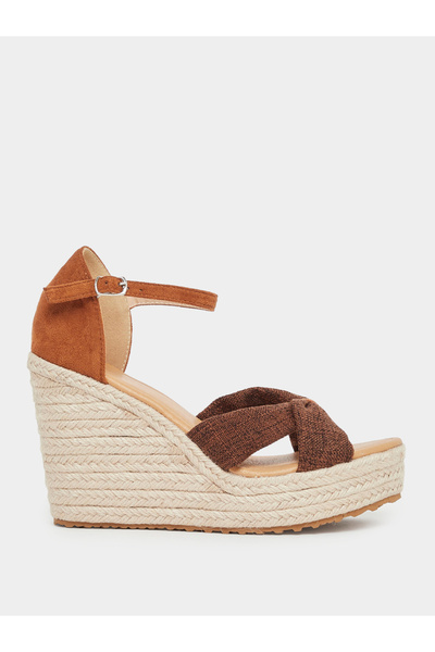 Styli Textured Espadrille Wedge Sandals