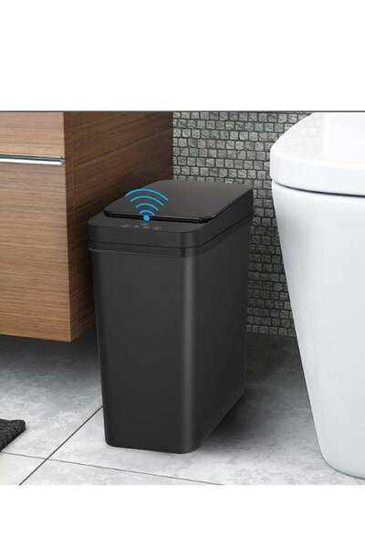 Generic RATSAW Bathroom Touchless Trash Can 12L Smart Automatic Motion Sensor Can with Lid Electric Narrow