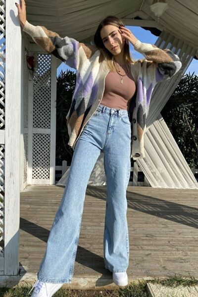 kleshus Palazzo Ψηλόμεση με φερμουάρ Άνετη εφαρμογή με τσέπες με φαρδύ πόδι τ...