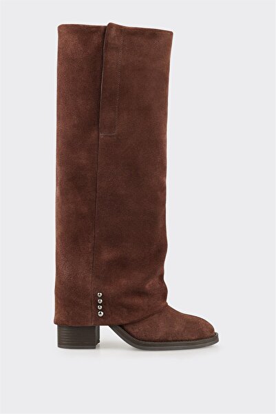 Elle Shoes Kahve Deri Kadın Çizme