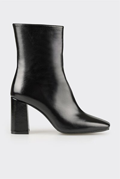 Elle Shoes Siyah Deri Kadın Klasik Bot