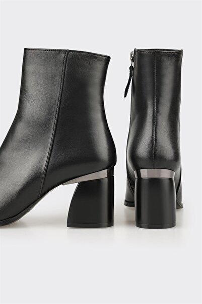 Elle Shoes Siyah Deri Kadın Klasik Bot