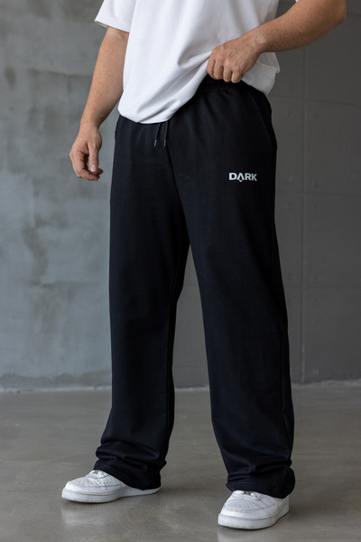 DARK MODA Ανδρικό μαύρο με τύπωμα oversized φαρδύ παντελόνι