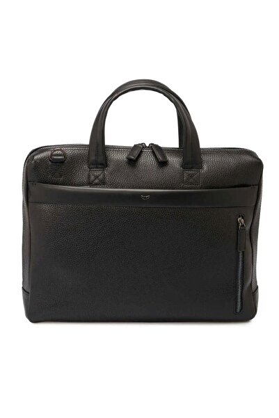 Tergan S1Ev00021306-D3H Leather Men's Briefcase - Black