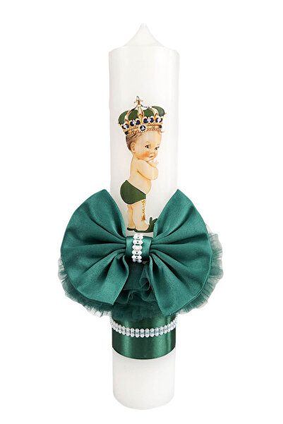 fantasialand Lumânare de botez, model Prince, Glob Verde