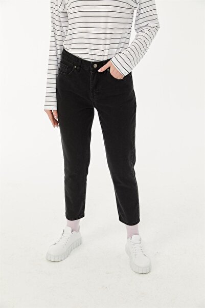 kleshus جينز نسائي أسود عالي الخصر
