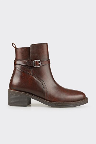 Elle Shoes Kahve Deri Kadın Günlük Bot