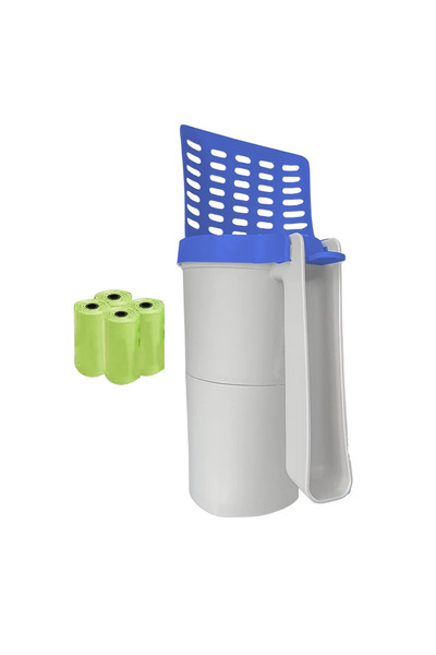 OEM Cat litter scoop and 120 filler bags, 29.9 x 10.6 x 9 cm, plastic, blue