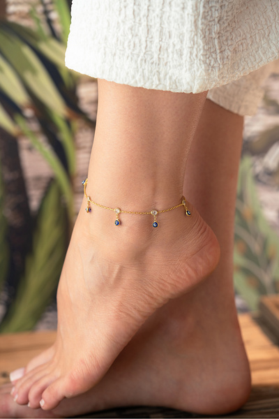 Silvano Jewelry 925 Ayar Gümüş Nazar Gözlü Halhal