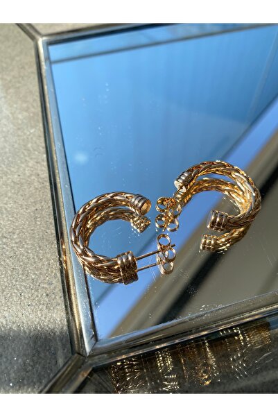 Luvitaaksesuar Klasik Örgü Form Halka Küpe