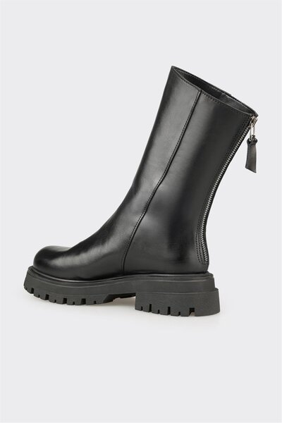 Elle Shoes Siyah Deri Kadın Günlük Bot