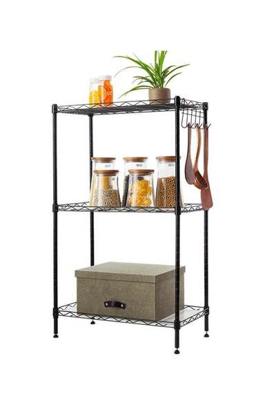 Generic رفوف تخزين معدنية ضيقة بثلاث طبقات من BLOOMING TIME - رفوف تخزين فولا...