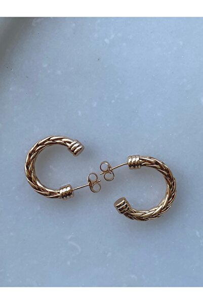 Luvitaaksesuar Klasik Örgü Form Halka Küpe