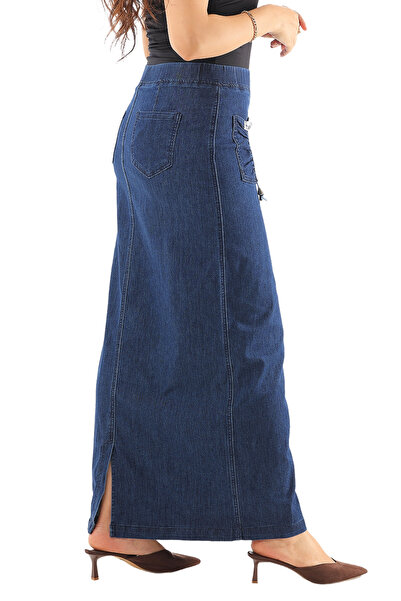 SUGA long denim skirt