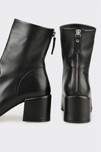 Elle Shoes Siyah Deri Kadın Klasik Bot