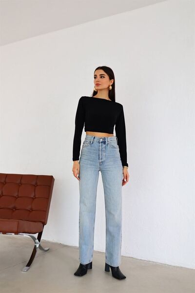 kleshus إيستي جينز عتيق بخصر عالٍ