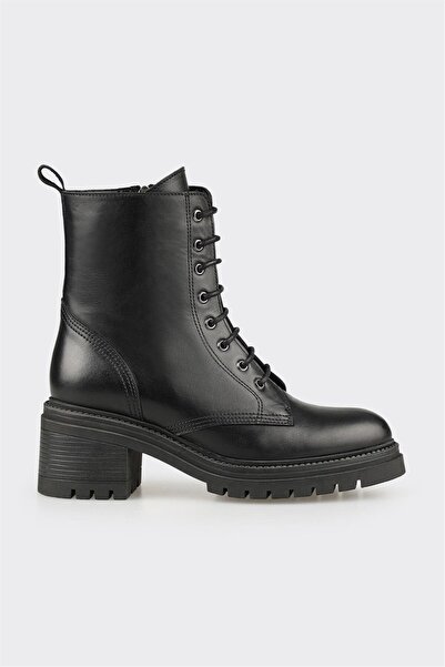 Elle Shoes Siyah Deri Kadın Günlük Bot