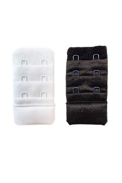 No8 Home 2 Pieces Agraf Bra Extension Clasp 3 Rows / 2 Hooks White Black