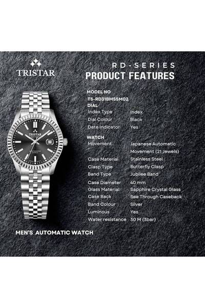 Tristar RD Series Men's Japanese Automatic Watch Stainless Steel Bracelet