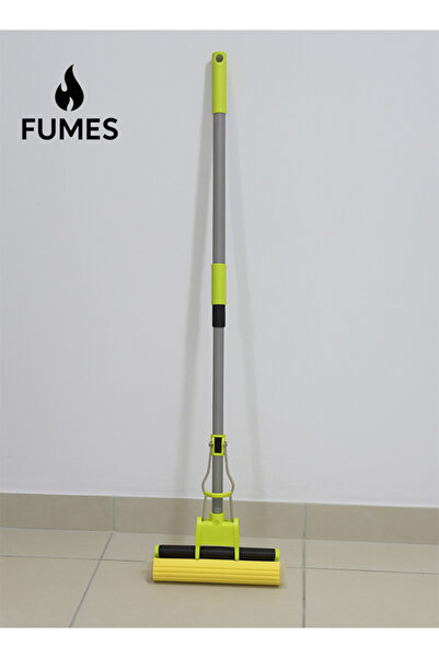 Fumes ممسحة أرضية ذاتية العصر برأس إسفنجي من البولي فينيل كلوريد عالي الامتصاص ومقبض حلقي للسحب