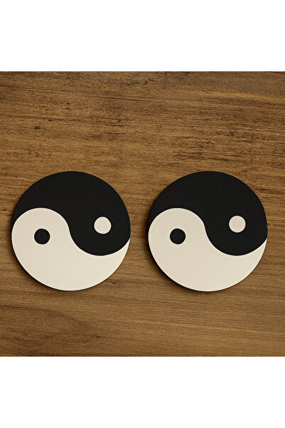 NOSTA قاعدة كوب للسيارة - نمط يين يانغ أبيض وأسود (مقاس 7.1)