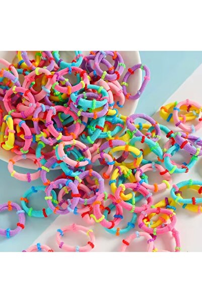 Toka Sepetim Nakışlı Renkli Havlu Lastik Toka 50 Adet