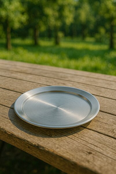 Metler 2 Adet 34 cm Künefe Tepsisi +1 Adet Uzun Çakmak+Paslanmaz Çelik Masa | Künefe Sunum ve Pişirme Seti