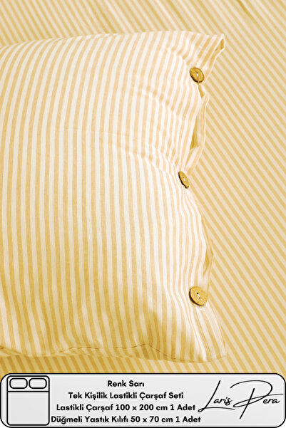 Larispera Single Elastična list set Pamuk pređe obojen 100k200cm dugme jastuč...