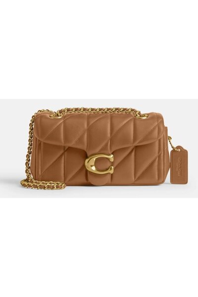 Coach , Quilted Leather Shoulder Chain Bag Tabby, Brown